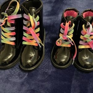 Toddler Girl Boots with multi-colored strings - NWT price for both